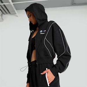 BMW M Motorsport Women's Relaxed Fit Sweat Jacket, PUMA Black, extralarge-IND