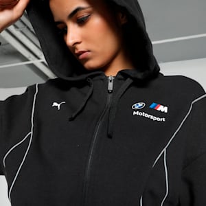 BMW M Motorsport Women's Relaxed Fit Sweat Jacket, PUMA Black, extralarge-IND