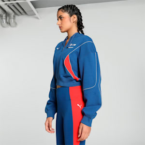 BMW M Motorsport Women's Relaxed Fit Sweat Jacket, Pro Blue-M color, extralarge-IND