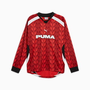 Camiseta de fútbol para hombre PUMA de manga larga, Intense Red-AOP, extralarge