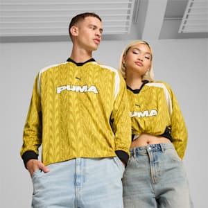 Football Nostalgia Unisex Relaxed Fit Long Sleeve Jersey, Fresh Pear-AOP, extralarge-IND