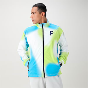 メンズ ゴルフ P ストレッチ タフタ グラフィック ジップ ジャケット, Lime Pow, extralarge-JPN