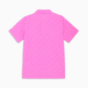 メンズ ゴルフ パイル ジャカード Pロゴ 半袖 ポロシャツ, Poison Pink, extralarge-JPN