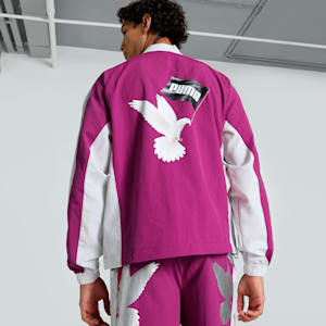 PUMA x MÁS TIEMPO Men's Relaxed Fit Track Top, Magenta Gleam, extralarge-IND