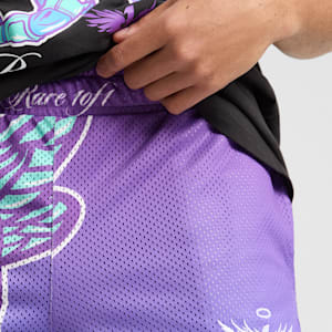 PUMA x LAMELO BALL CHARLOTTE Men's Graphic Basketball Shorts, Purple Glimmer-AOP, extralarge