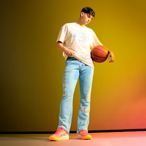 HOOPS x LAFRANCÉ Mosaic Men's Basketball Sweatpants, Team Light Blue, extralarge-IND