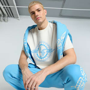 HOOPS x LAFRANCÉ Mosaic Men's Relaxed Fit Basketball Tee, Alpine Snow, extralarge-IND