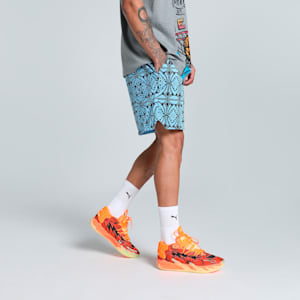 HOOPS x LAFRANCÉ Mosaic Men's Relaxed Fit Basketball Shorts, Team Light Blue-AOP, extralarge-IND