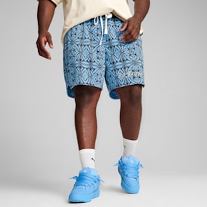 Short PUMA HOOPS x LAFRANCÉ Mosaic Homme, Team Light Blue-AOP, extralarge