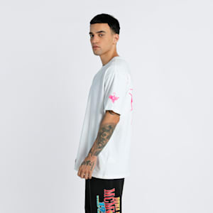 Melo Miami Men's Oversized Fit Basketball Tee, PUMA White, extralarge-IND