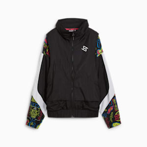 Chamarra de pista STEWIE x TOKYO NIGHTS para mujer, PUMA Black-AOP, extralarge