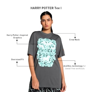 HOOPS x HARRY POTTER™ Women's Oversized Basketball Tee, Shadow Gray, extralarge-IND