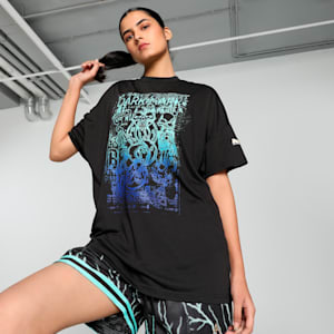 PUMA HOOPS x HARRY POTTER™ Women's Oversized Basketball Tee, PUMA Black, extralarge-IND