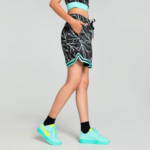 PUMA HOOPS x HARRY POTTER™ Women's Relaxed Fit Basketball Shorts, PUMA Black-AOP, extralarge-IND