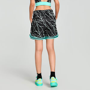 PUMA HOOPS x HARRY POTTER™ Women's Relaxed Fit Basketball Shorts, PUMA Black-AOP, extralarge-IND