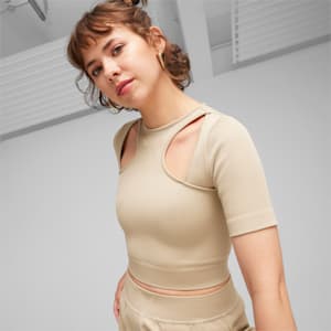 DARE TO Women's MUTED MOTION Tee, Putty, extralarge