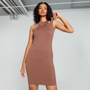 DARE TO Women's Slim Fit Dress, Brown Mushroom, extralarge-IND