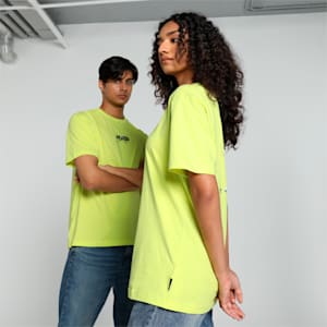 GRAPHICS Chrome Cat Unisex Relaxed Fit T-shirt, Lime Sheen, extralarge-IND