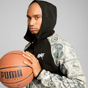 PUMA x LAMELO BALL Bucks Dime Men's Basketball Jacket, PUMA Black-AOP, extralarge