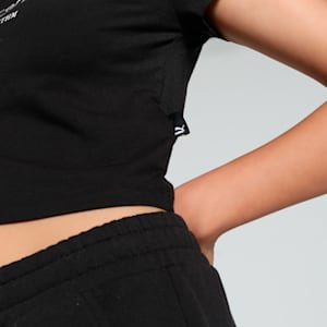 GRAPHICS MUSIC Women's Slim Fit Crop Tee, PUMA Black, extralarge-IND