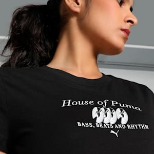 GRAPHICS MUSIC Women's Slim Fit Crop Tee, PUMA Black, extralarge-IND