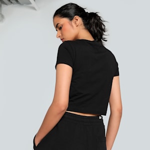 GRAPHICS MUSIC Women's Slim Fit Crop Tee, PUMA Black, extralarge-IND
