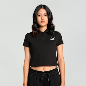 CLASSICS Women's Slim Fit Polo, PUMA Black, extralarge-IND
