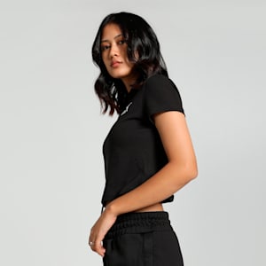 CLASSICS Women's Slim Fit Polo, PUMA Black, extralarge-IND