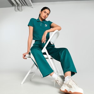 CLASSICS Women's Slim Fit Polo, Cold Green, extralarge-IND