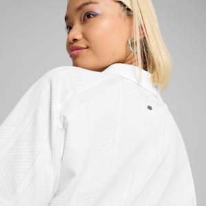 Playera con cuello camisero YONA para mujer, PUMA White, extralarge