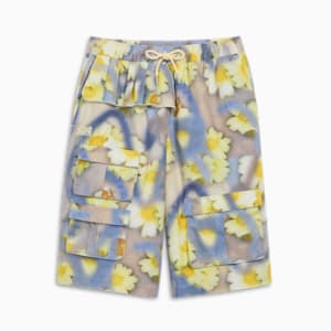 PUMA x COLLINA STRADA Women's Shorts, Yellow Pear-AOP, extralarge