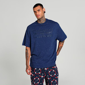 Hoops x Polar Express Men's Oversized Basketball Tee, Club Navy, extralarge-IND