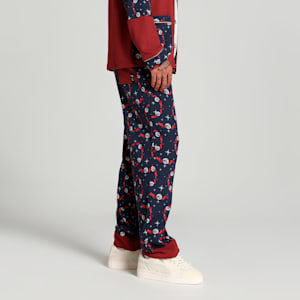 Hoops x Polar Express Men's Relaxed Fit Basketball PJ Pants, Club Navy-Intense Red-AOP, extralarge-IND