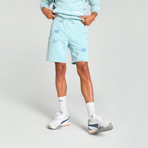 CLASSICS BRAND LOVE Men's Printed Shorts, Turquoise Surf-AOP, extralarge-IND