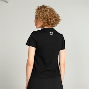 TEAM FOR THE FANBASE Women's Graphic T-shirt, PUMA Black, extralarge-IND