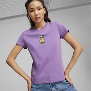 TEAM FOR THE FANBASE Women's Graphic T-shirt, Ultraviolet, extralarge-IND