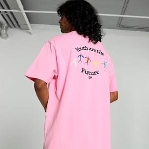 DOWNTOWN Men's Graphic Relaxed Fit T-shirt, Pink Lilac, extralarge-IND