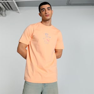 TEAM Men's Graphic Tee, Peach Fizz, extralarge-IND