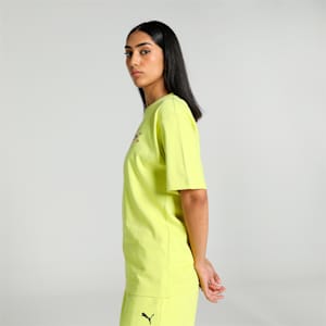 DOWNTOWN Women's Relaxed Fit Graphic T-shirt, Lime Sheen, extralarge-IND