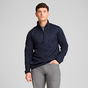 PUMA x ARNOLD PALMER Jacquard Quarter-Zip Top Men, Deep Navy, extralarge-GBR