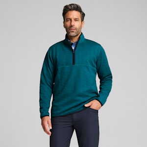 PUMA x ARNOLD PALMER Jacquard Quarter-Zip Top Men, Cold Green, extralarge-GBR