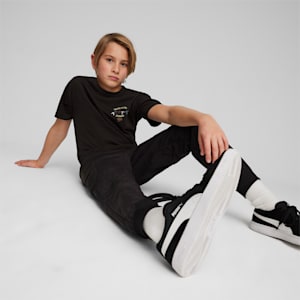 DOWNTOWN Boy's Graphic Relaxed Fit T-shirt, PUMA Black, extralarge-IND