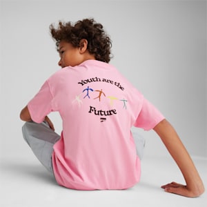 DOWNTOWN Boy's Graphic Relaxed Fit T-shirt, Pink Lilac, extralarge-IND