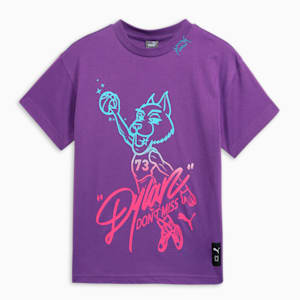 BASKETBALL Dylan Boy's Relaxed Fit T-shirt, Ultra Violet, extralarge-IND