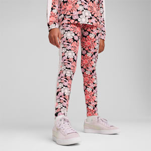 T7 Floral Print Girl's Leggings, PUMA Black, extralarge-IND