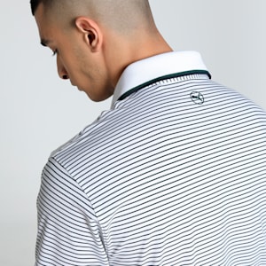 MATTR Elevated Stripe Men's Golf Polo, Dark Myrtle-Deep Navy, extralarge-IND