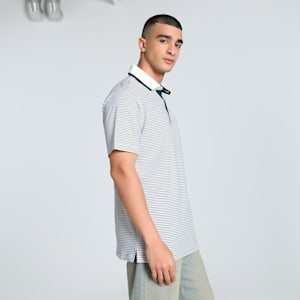 MATTR Elevated Stripe Men's Golf Polo, Dark Myrtle-Deep Navy, extralarge-IND