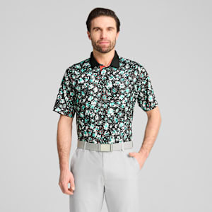 CLOUDSPUN Abstract Camo Golf Polo Men, PUMA Black-Aquatic, extralarge-GBR