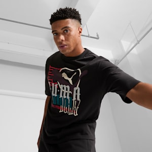 CLASSICS PLAY LOUD Overlay Logo Men's Tee, PUMA Black, extralarge