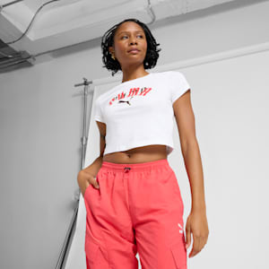 CLASSICS PLAY LOUD Women's Baby Tee, PUMA White, extralarge